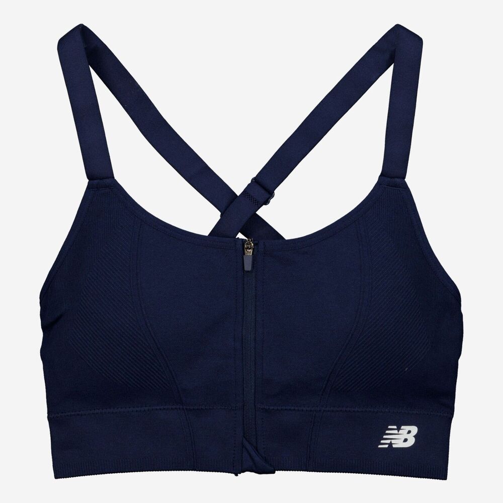 New Balance Black Zip Front Sports Bra, NWOT! Size XL